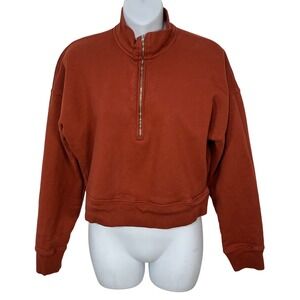 Reformation Marla Zip Sweatshirt in Copper Women's Size Small